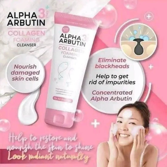 Thai Facial Cleanser ALPHA ARBUTIN 3 PLUS Deep Cleaning Pores Oil Dirt Without Blackhead Shrinkage Pores Cleansing 120ml