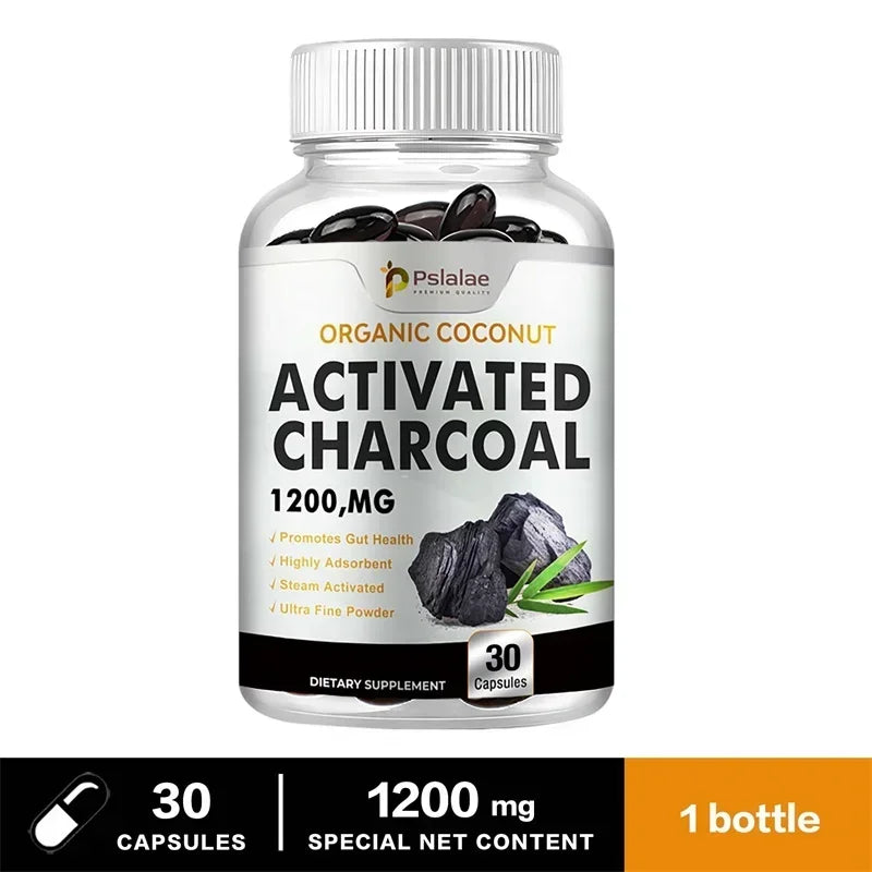 Activated Charcoal Capsules - Gut Health, Digestive Health, Bloating & Gas Relief, Detox, Colon Cleansing