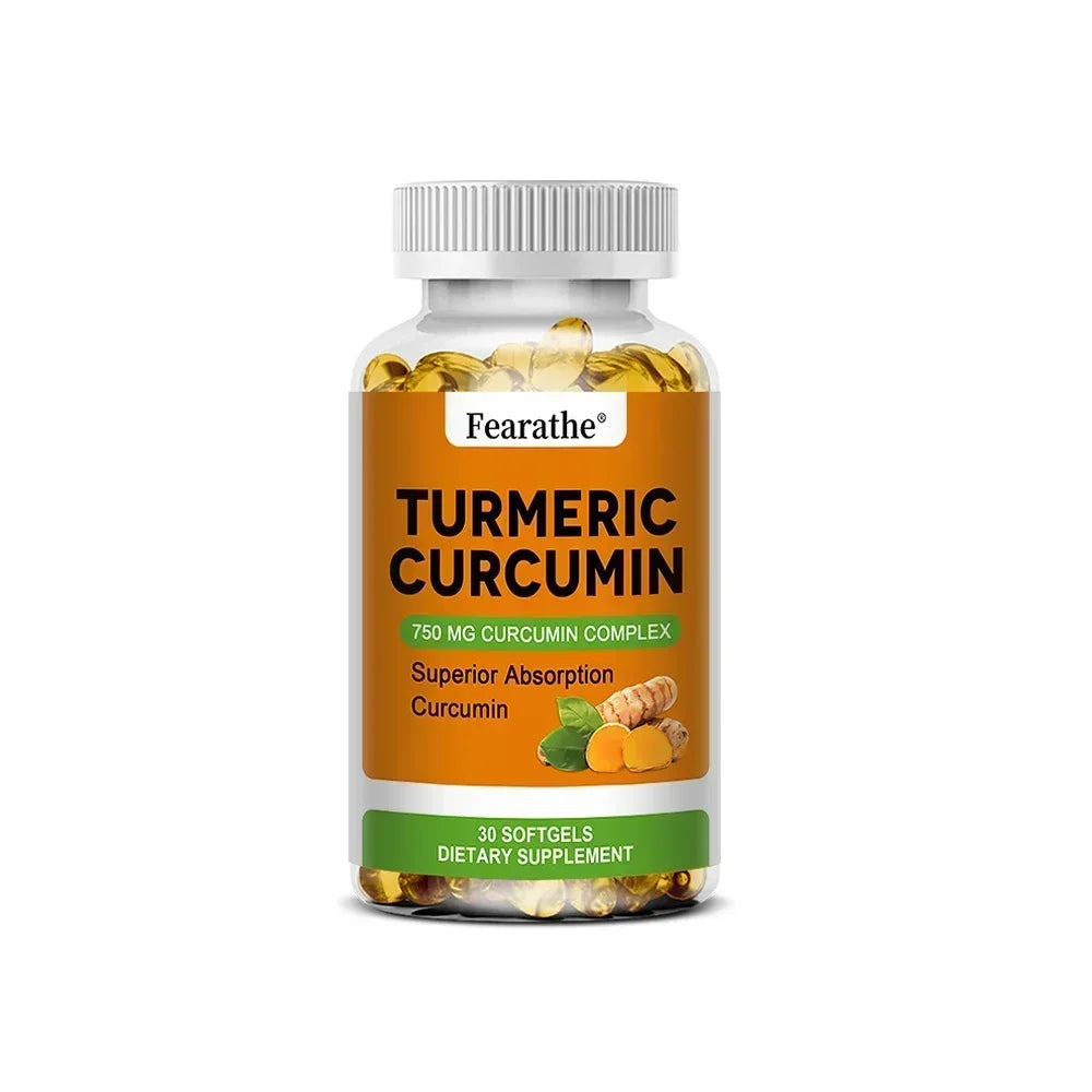 Organic High Quality Turmeric Curcumin Capsules - Joint, Brain Cognitive & Digestive Health, Antioxidant, Support Immune Health