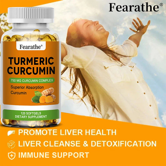 Organic High Quality Turmeric Curcumin Capsules - Joint, Brain Cognitive & Digestive Health, Antioxidant, Support Immune Health