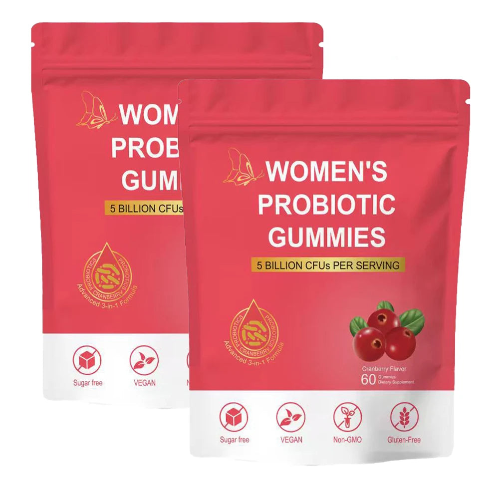 Women Probiotic Gummies, Feminine Balance Gummies, Cranberry Probiotics for Woman Vaginal Health, Yeast pH Balance | 60 Gummies
