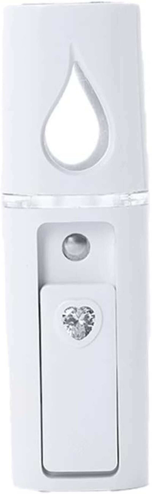 Compact white Nano Facial Mister for instant skin hydration and cooling mist.