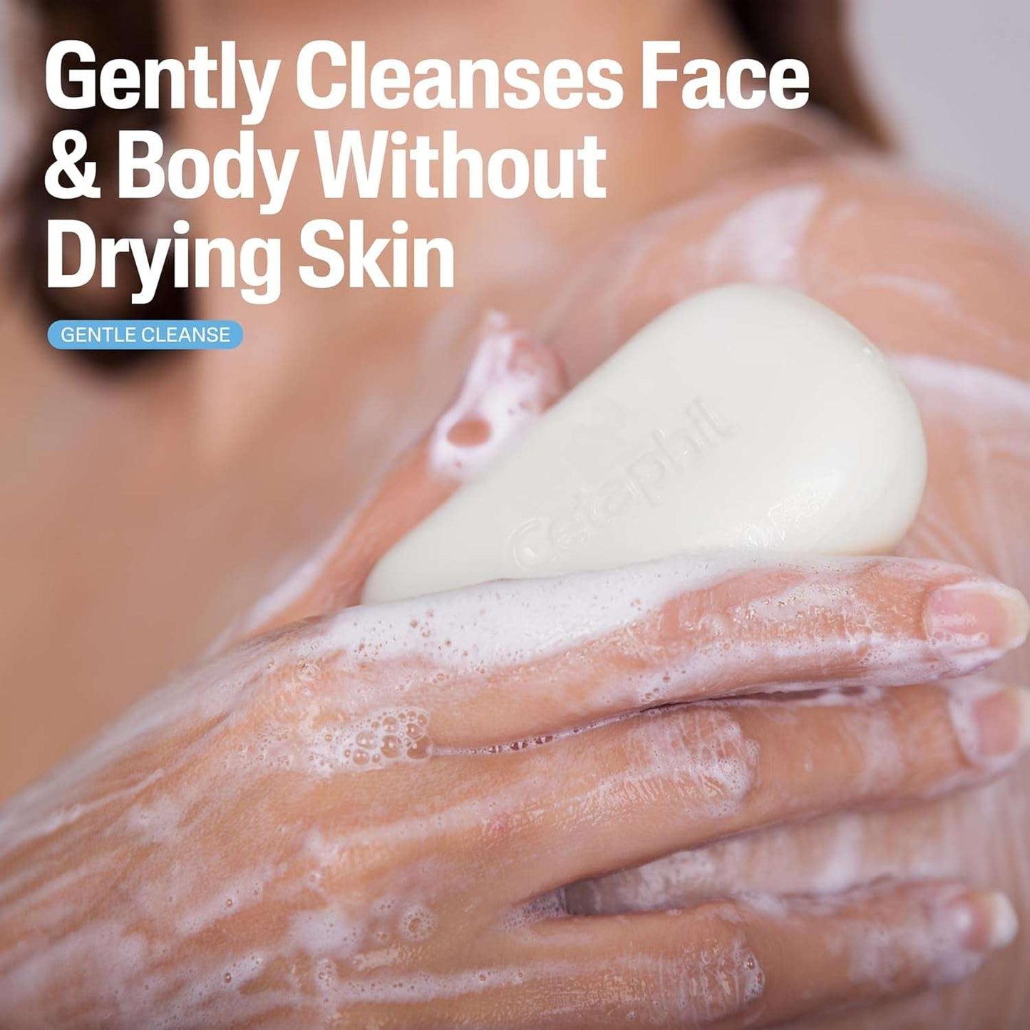 Gentle Cleansing Bar, 4.5 Oz Bar (Pack of 6), Nourishing Cleanser Bar for Dry, Sensitive Skin, Non-Comedogenic, (Packaging May Vary)