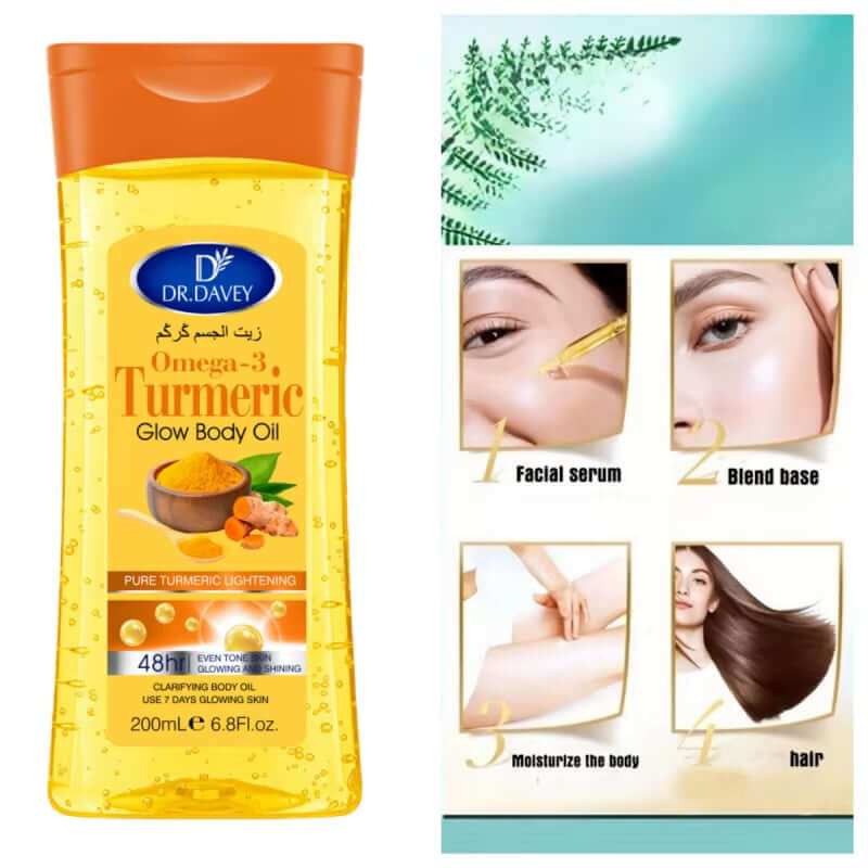 Golden Glow Body Elixir turmeric omega-3 nourishing glow body oil 200ml bottle