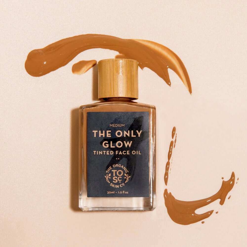 Glow Tint Face Oil Bronzer in Deep shade with hydrating jojoba and avocado oils for natural radiant glow