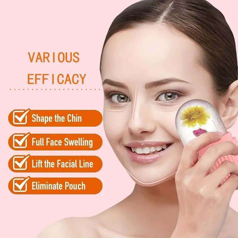 3 in 1 Ice Roller and Gua Sha Set stainless steel facial massage tools with storage bag for skincare and face lifting