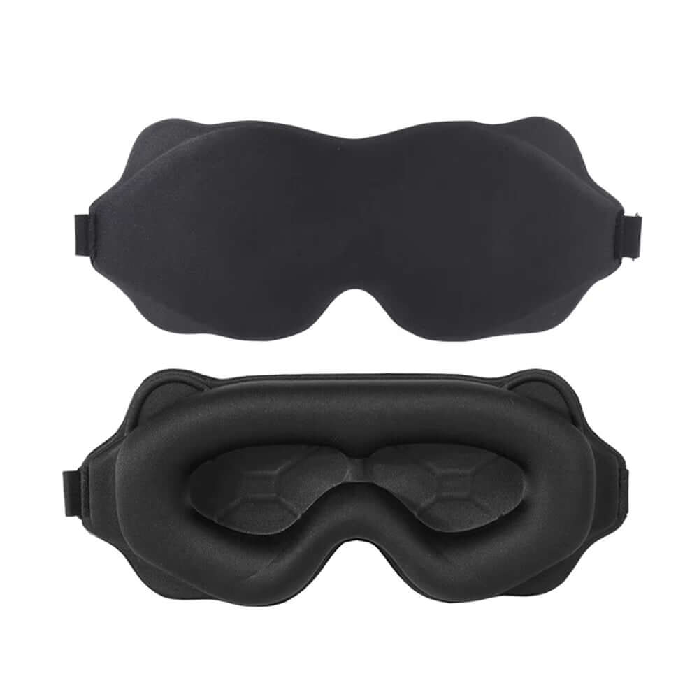3D contour sleep mask with ergonomic eye cups and adjustable strap for comfortable sleep