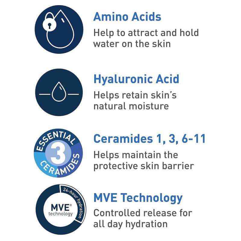 CeraVe Hydrating Facial Cleanser with Night and Moisturizing Creams for ultimate skin hydration set