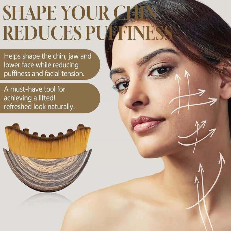 Lymphatic Contour Brush with ergonomic design and soft bristles for facial lymphatic drainage and sculpted jawline