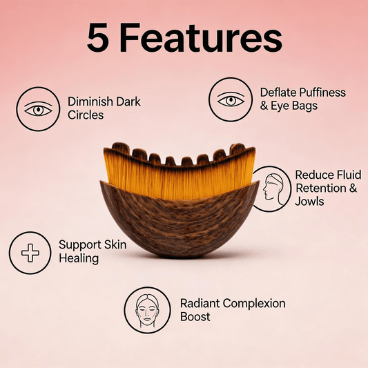 Lymphatic Contour Brush with ergonomic design and ultra-soft bristles for facial lymphatic drainage and sculpted jawline