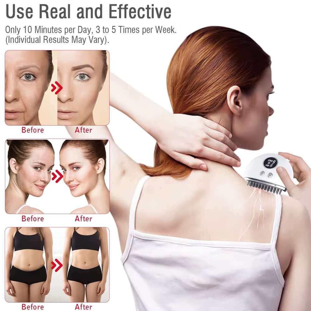 Microcurrent face massager electric Gua Sha tool with LED light therapy and USB rechargeable design