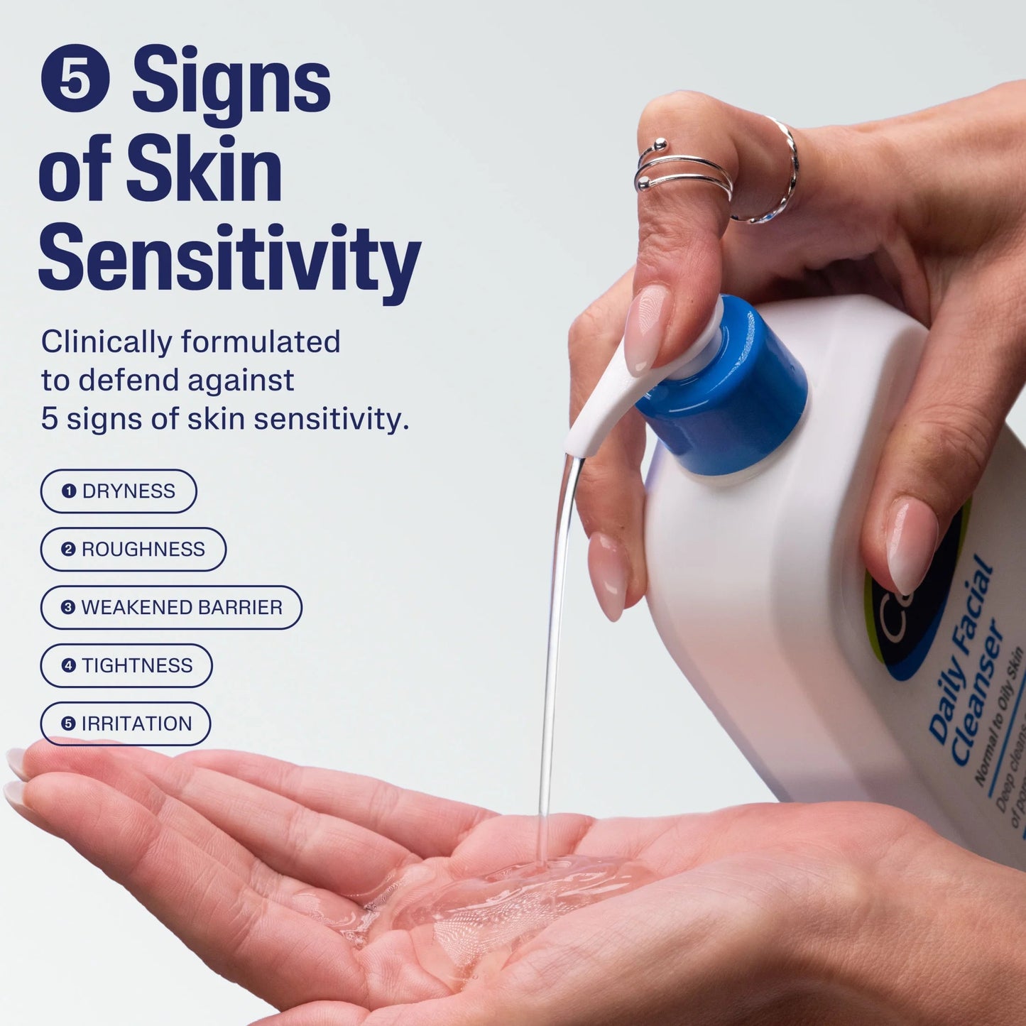 Cetaphil Daily Facial Cleanser for sensitive, combination to oily skin, 16 oz bottle