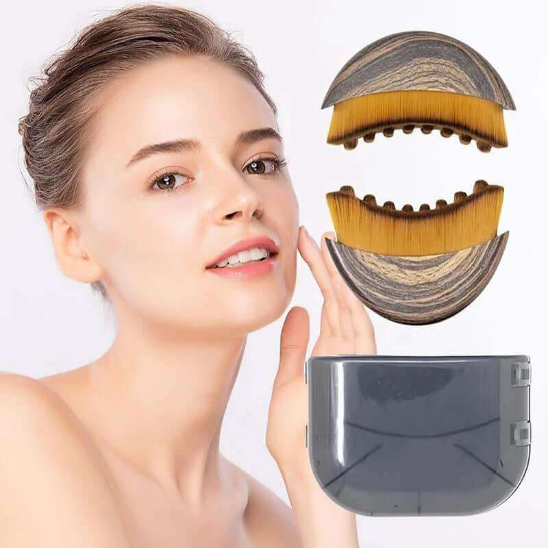 Lymphatic Contour Brush for facial lymphatic drainage and sculpted jawline with soft bristles and ergonomic design
