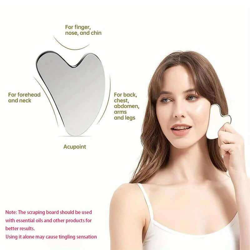 Facial Ice and Gua Sha Set with silicone mold, ice roller, and stainless steel tool for skin firming and rejuvenation