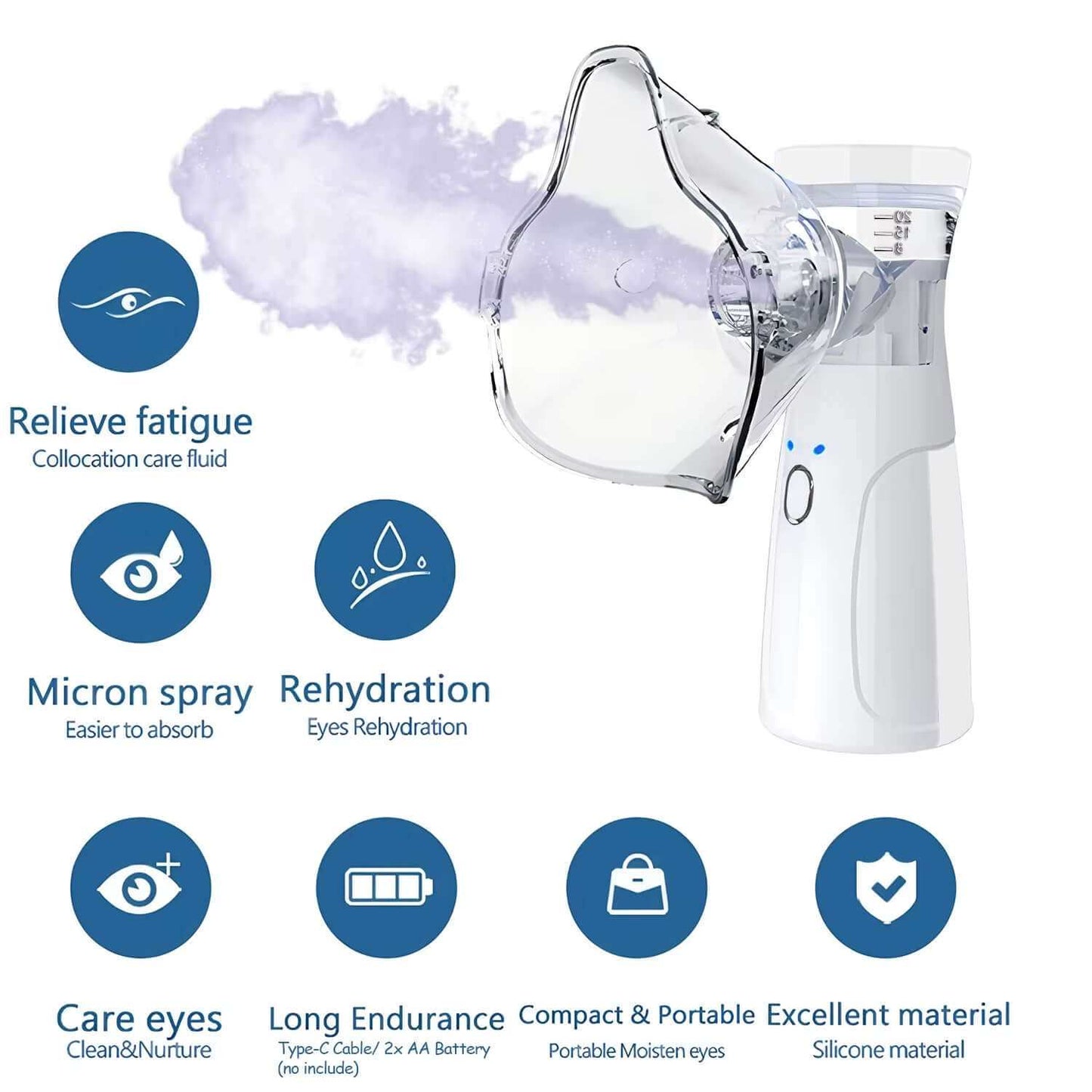 Mini Sonic Facial Brush with compact design and USB nebulizer for deep skin hydration