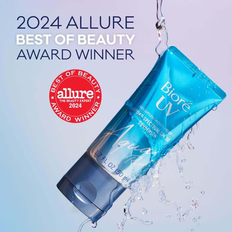 Bioré Aqua Rich UV Shield SPF 50 facial moisturizer and sunscreen tube