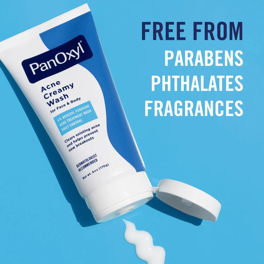 4% Benzoyl Peroxide acne creamy wash with aloe and jojoba oil for clear, hydrated skin