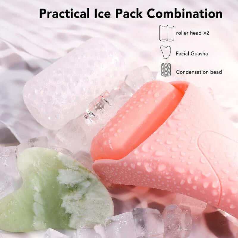 FreshRoll Ice Facial Roller with ergonomic handle for soothing skin massage and reducing puffiness