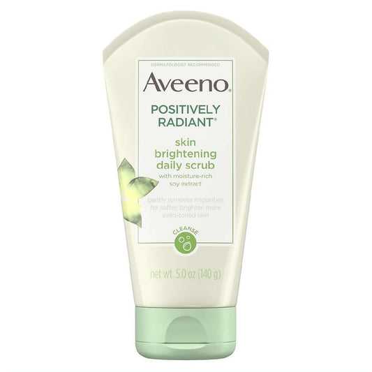 Aveeno Daily Radiance Exfoliating Scrub with soy extract for gentle daily skin brightening and exfoliation