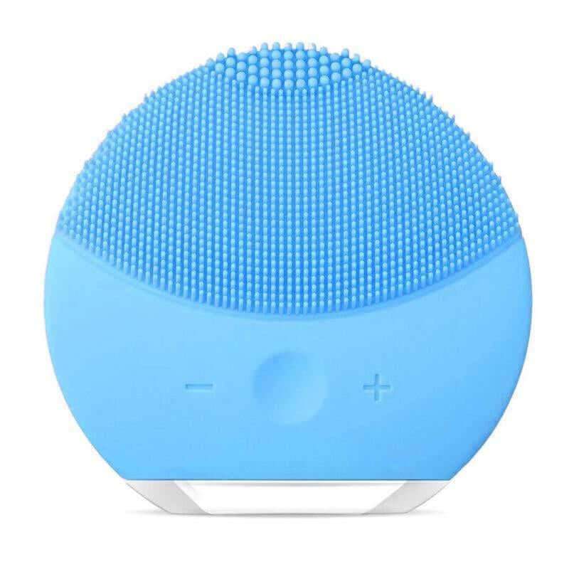 Waterproof sonic facial brush with silicone rotating head for deep pore cleansing and skincare rejuvenation
