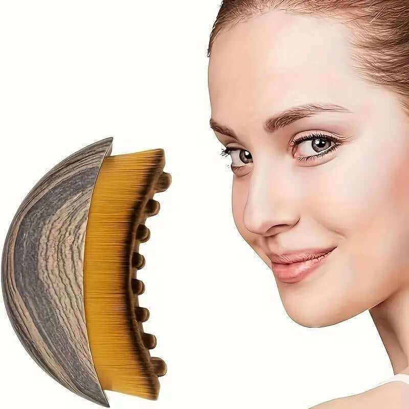 Lymphatic Contour Brush for facial lymphatic drainage and sculpted jawline with ergonomic design and soft bristles