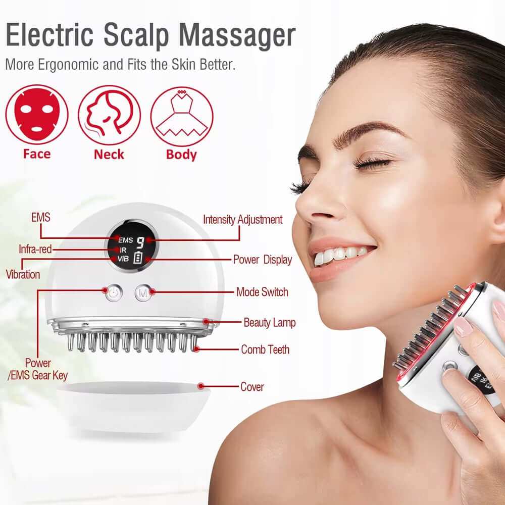 Microcurrent Face Massager electric Gua Sha tool with LED light therapy and USB rechargeable design