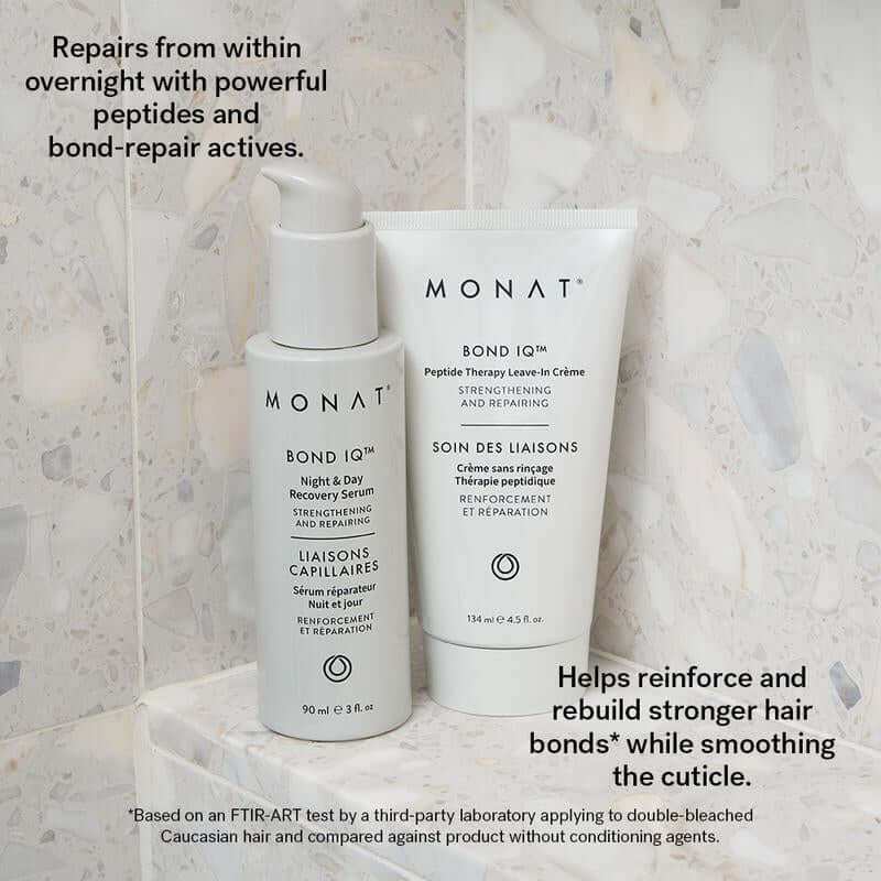 MONAT BOND IQ Night & Day Recovery Serum bottle for hair repair and strengthening