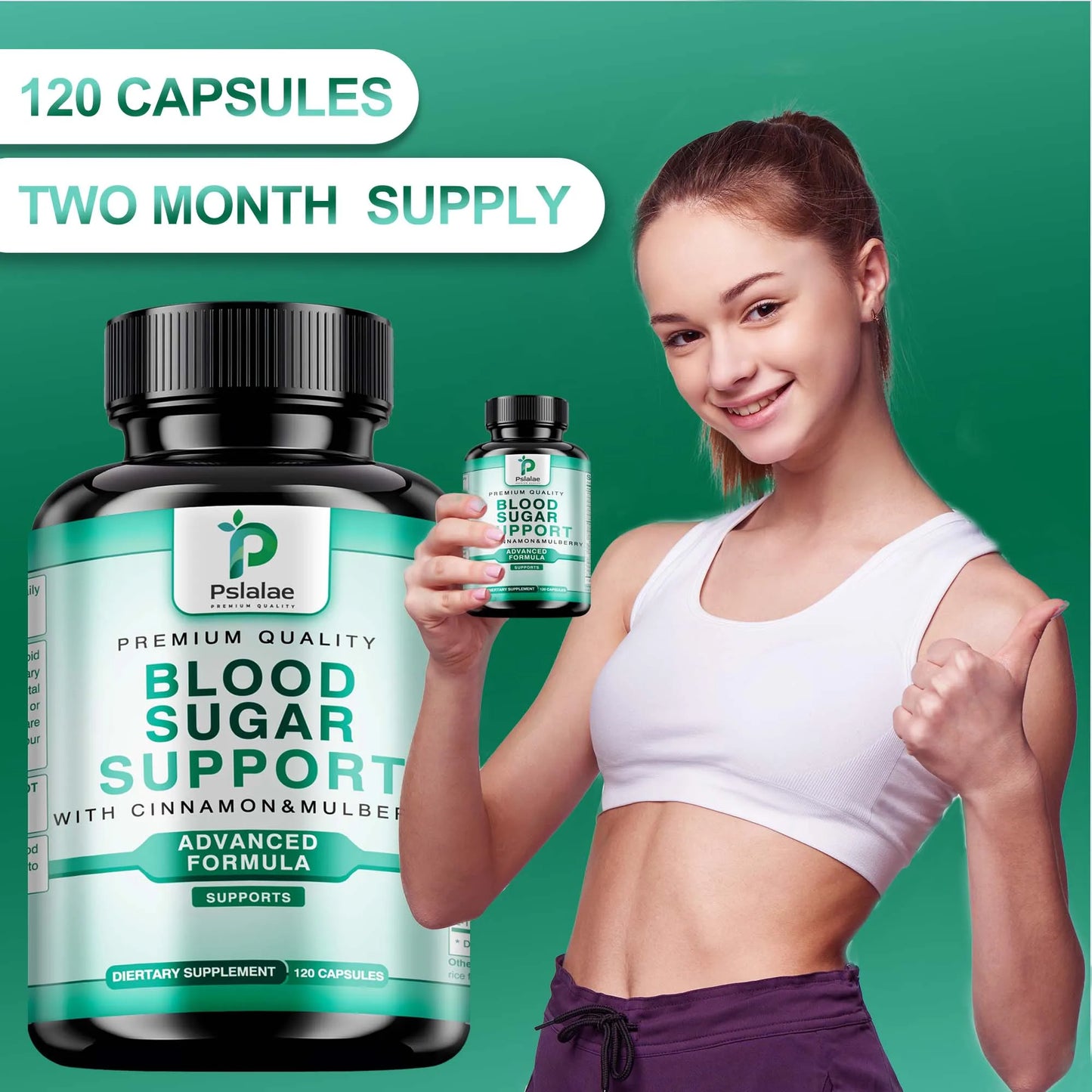 Blood Sugar Support - Controls Blood Sugar Levels, Supports Heart Health, Glucose Metabolism - 120 Capsules