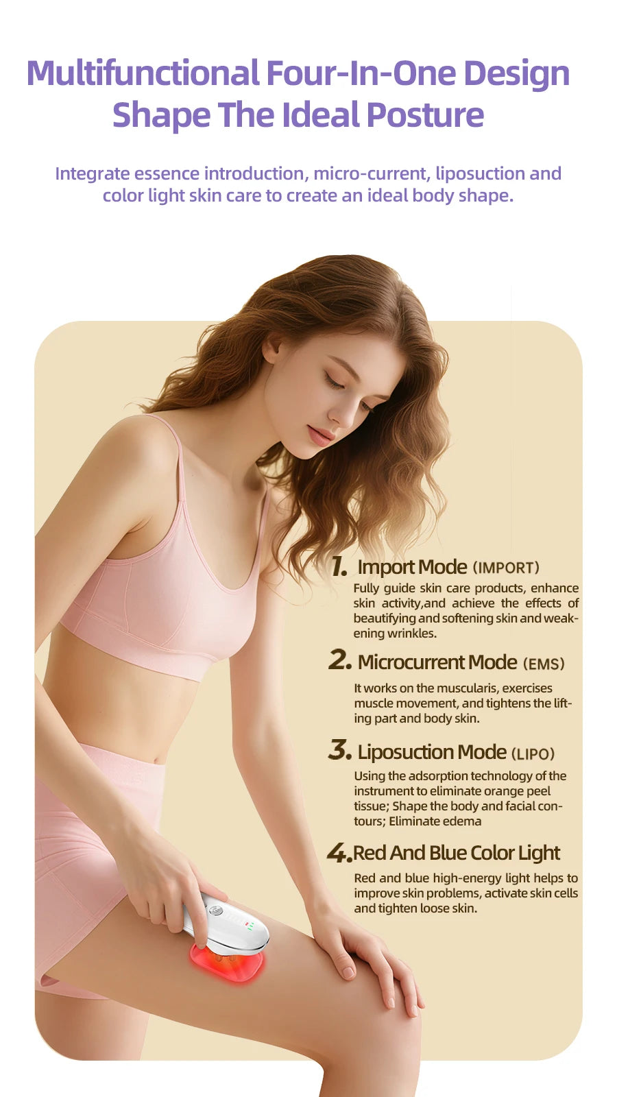 Anti Cellulite Tool and Skin Tightening Device Body Sculpting Massager Cellulite Removal Machine for Face Belly Arms Legs Waist