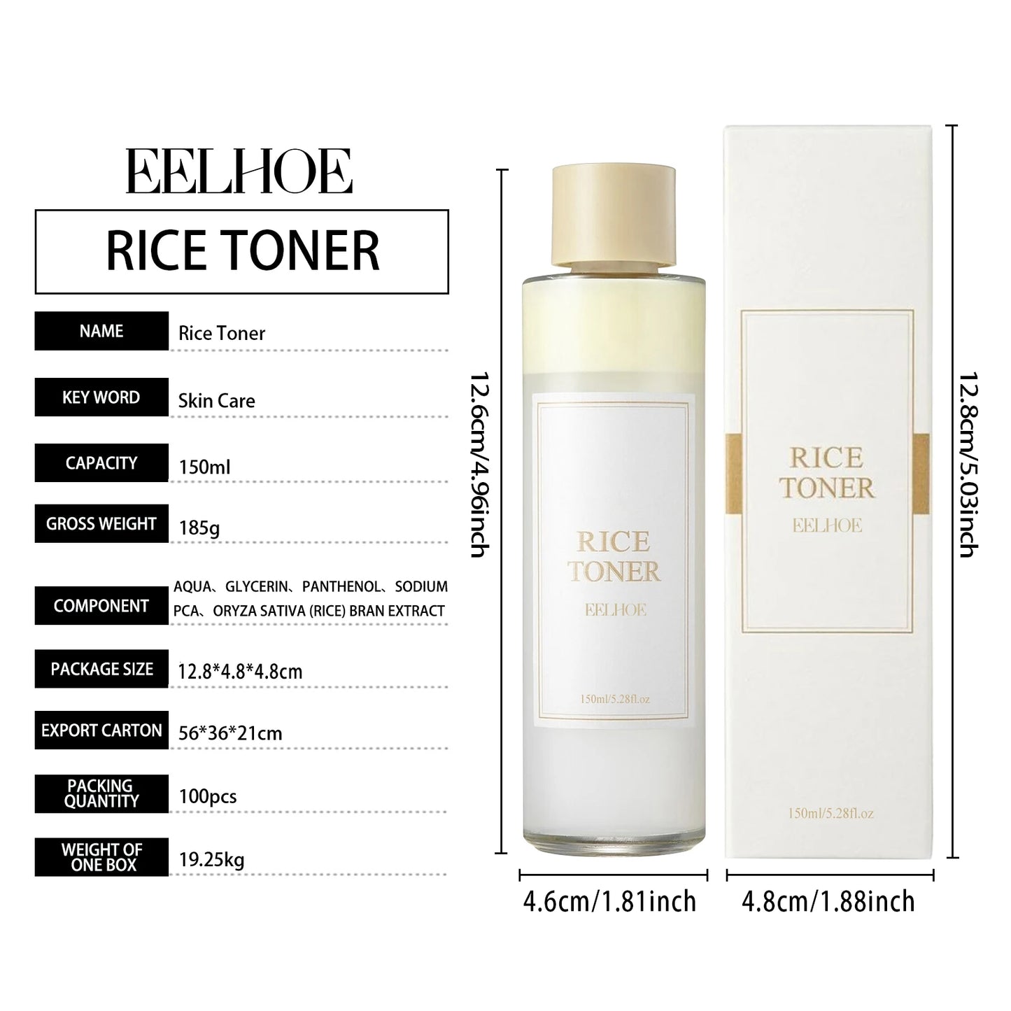 Rice Water Face Toner Essence Deep Moisturizing Repairing Skin Barrier Shrink Pore Brightening Anti Aging Nourishing Toner 150ml