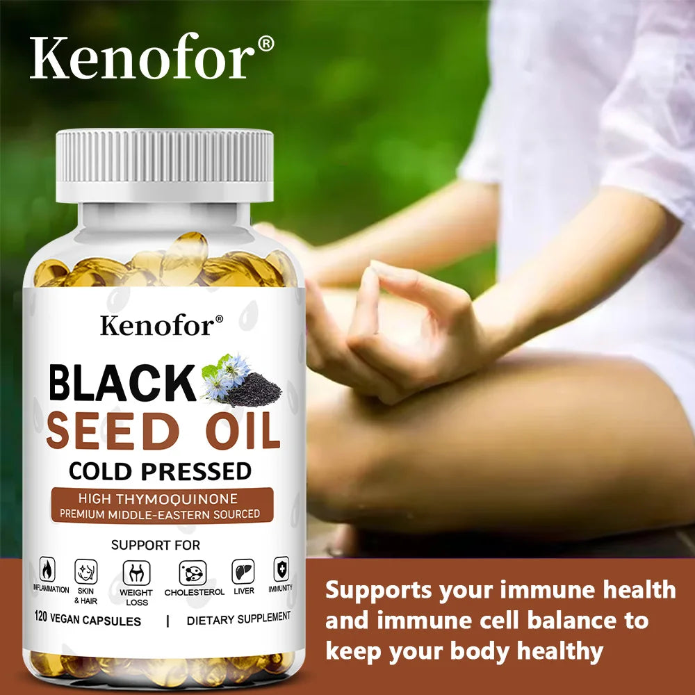 Black Seed Oil - Supports Immune, Joint, Digestive, Hair, Skin Health and Overall Health - Non-GMO, Gluten Free Supplement