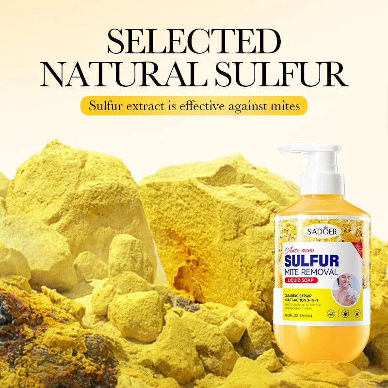 Sulfur Body Wash 1kg Refreshing Moisturizing Long-lasting Fragrance Oil Control Mite Removal Cleansing Anti-itching Bath Soap