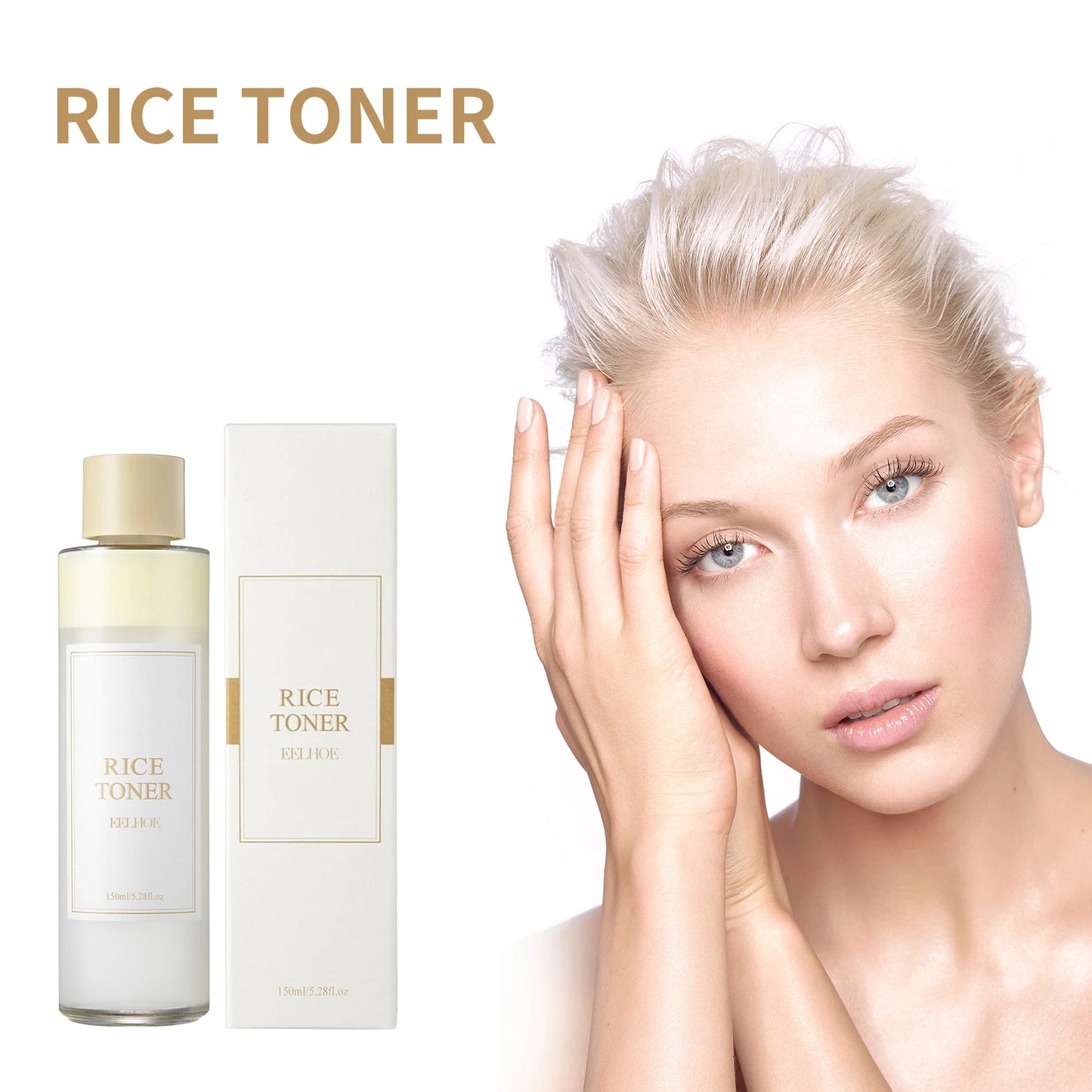 Rice Water Face Toner Essence Deep Moisturizing Repairing Skin Barrier Shrink Pore Brightening Anti Aging Nourishing Toner 150ml