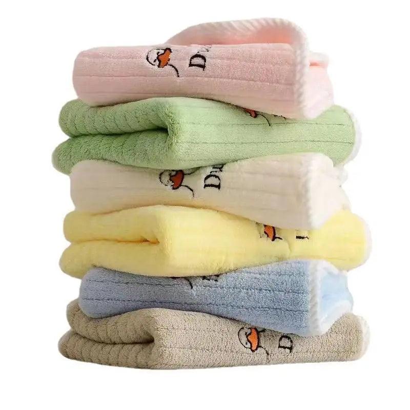 1Pc Cute Hand Towels Bathroom Towel with Hanging Loop Microfiber Coral Fleece Absorbent for Kitchen Bathroom Bathing Accessories