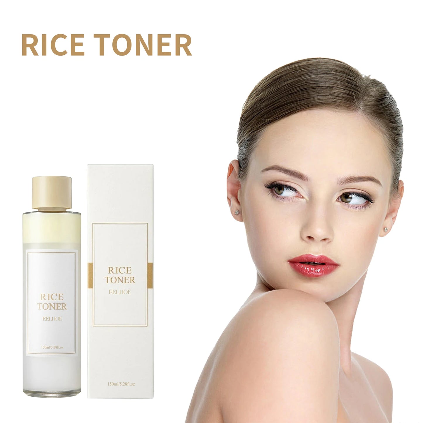 Rice Water Face Toner Essence Deep Moisturizing Repairing Skin Barrier Shrink Pore Brightening Anti Aging Nourishing Toner 150ml