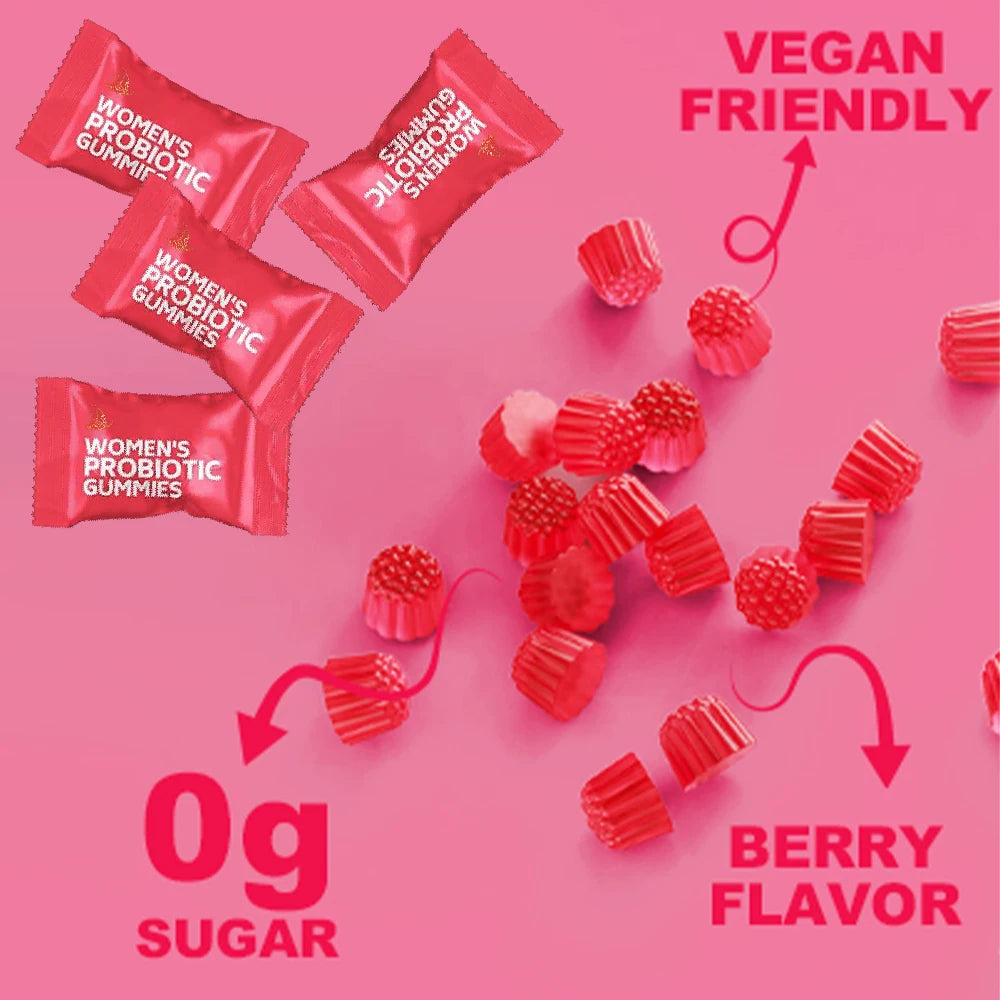 Women Probiotic Gummies, Feminine Balance Gummies, Cranberry Probiotics for Woman Vaginal Health, Yeast pH Balance | 60 Gummies