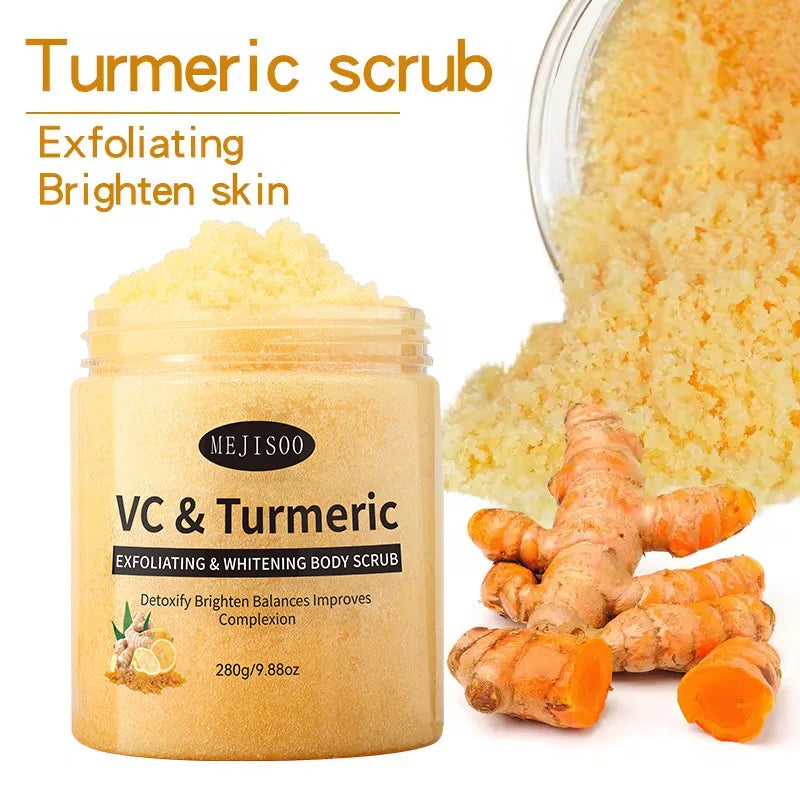VC & Turmeric Exfoliating Body Scrub Whitening Brightening Remove Dead Skin Nourish Smooth Body Cleanser Skin Care