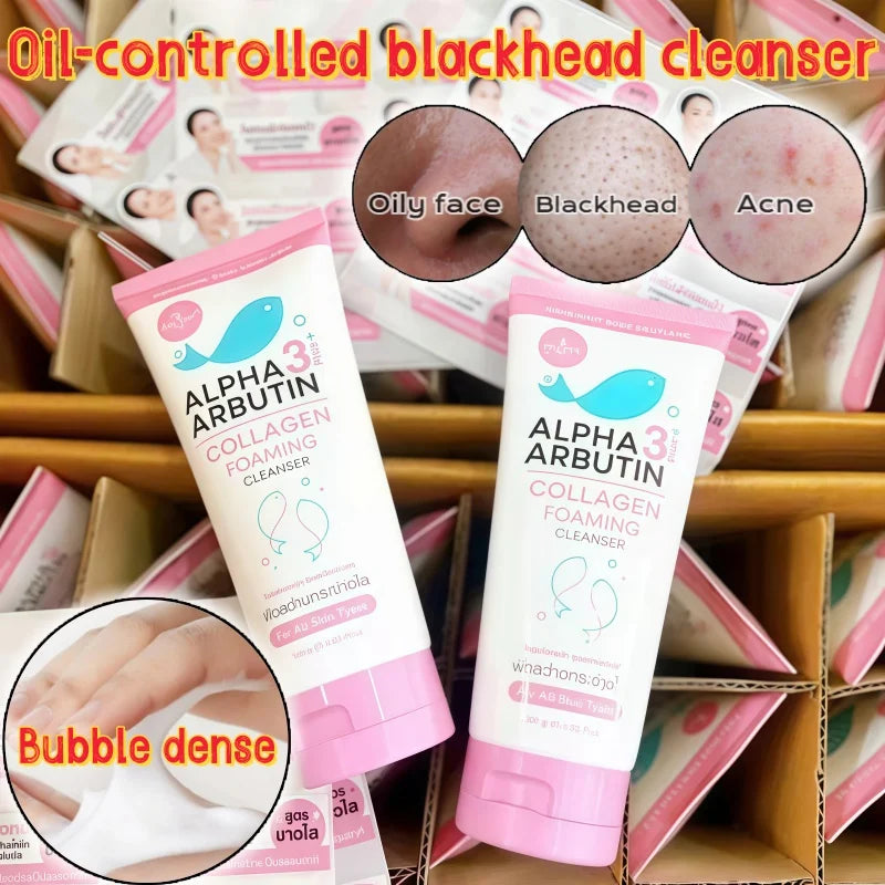 Thai Facial Cleanser ALPHA ARBUTIN 3 PLUS Deep Cleaning Pores Oil Dirt Without Blackhead Shrinkage Pores Cleansing 120ml