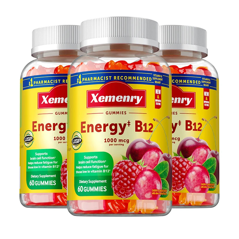 Vitamin B12 Gummies - It Helps Maintain Energy, Boosts Metabolism, and Supports Bones and The Immune System