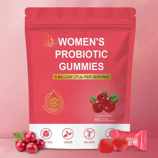 Women Probiotic Gummies, Feminine Balance Gummies, Cranberry Probiotics for Woman Vaginal Health, Yeast pH Balance | 60 Gummies