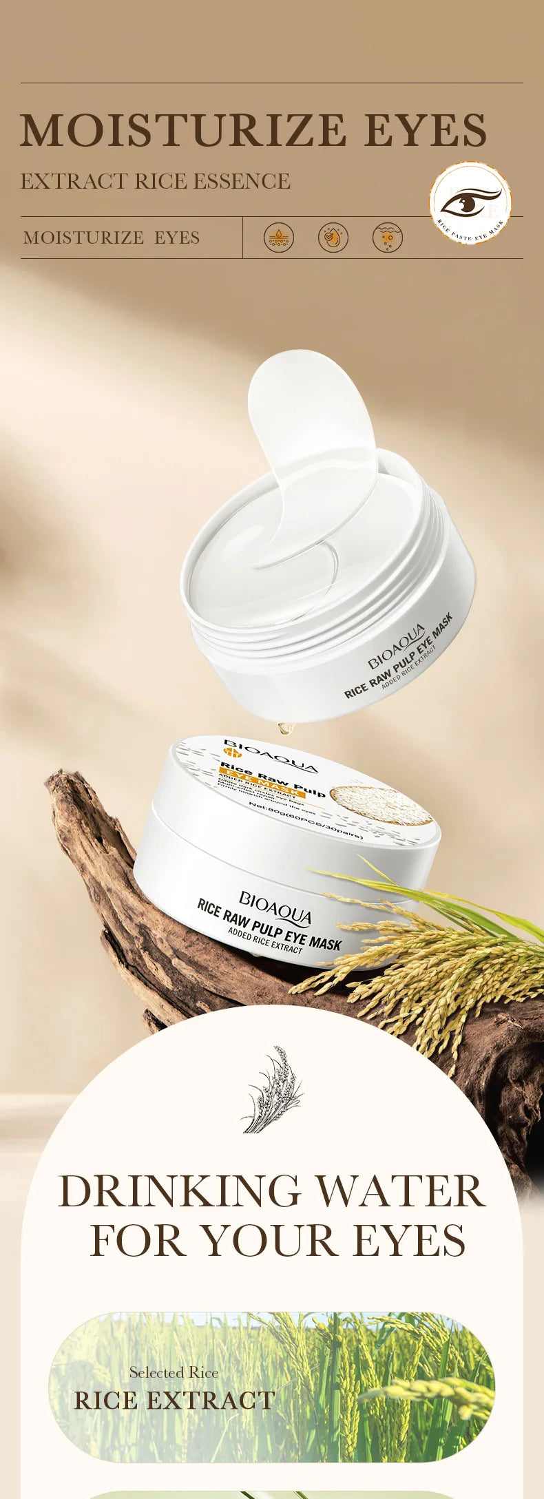 BIOAQUA Rice Raw Pulp Eye Mask