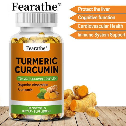 Organic High Quality Turmeric Curcumin Capsules - Joint, Brain Cognitive & Digestive Health, Antioxidant, Support Immune Health