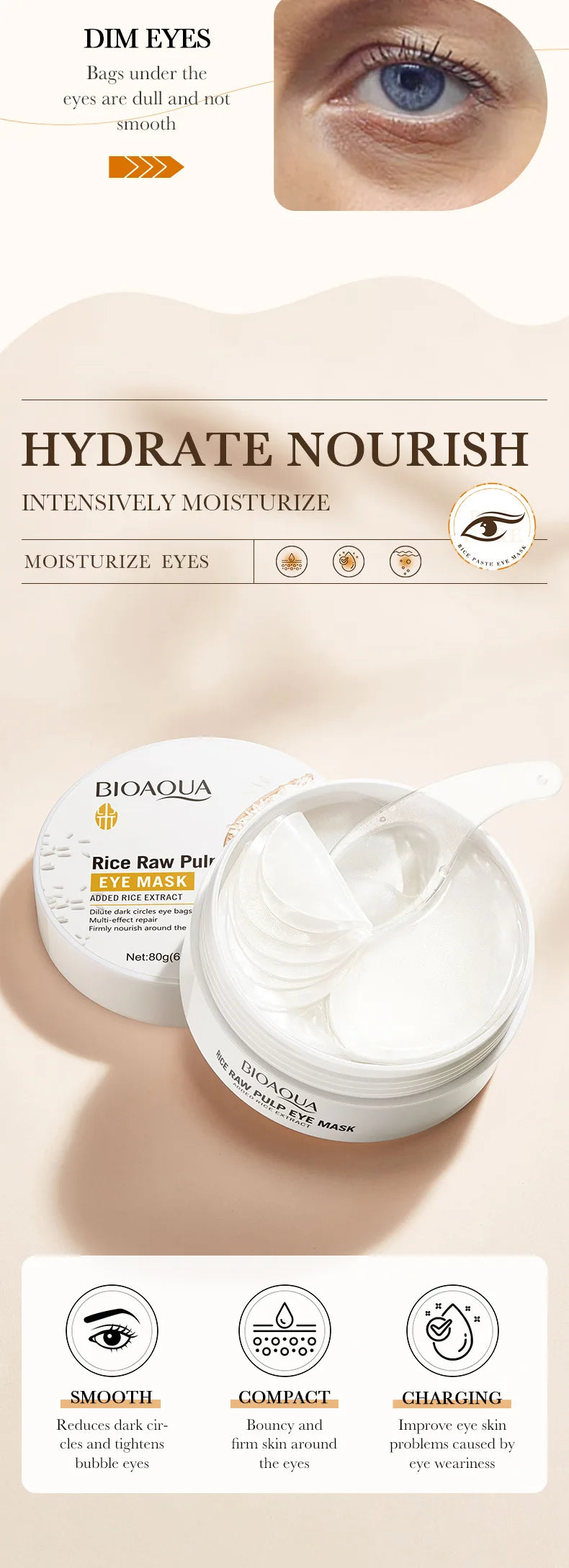 BIOAQUA Rice Raw Pulp Eye Mask