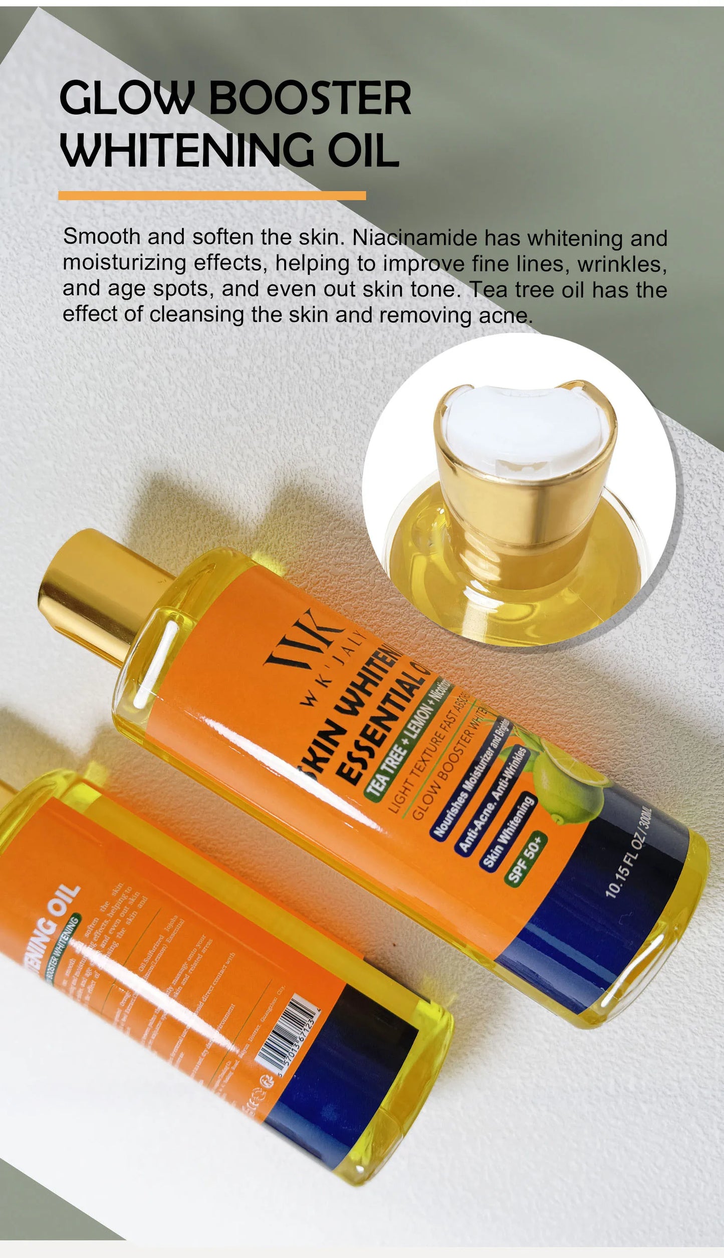 WK JALY Whitening Essential Body Oil Series, Clean Skin, Moisturizing, Nourishing, Remove Acne, Black Spots, for All Skin Types