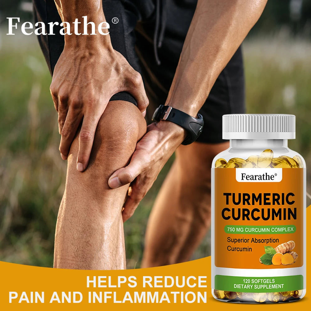 Organic High Quality Turmeric Curcumin Capsules - Joint, Brain Cognitive & Digestive Health, Antioxidant, Support Immune Health