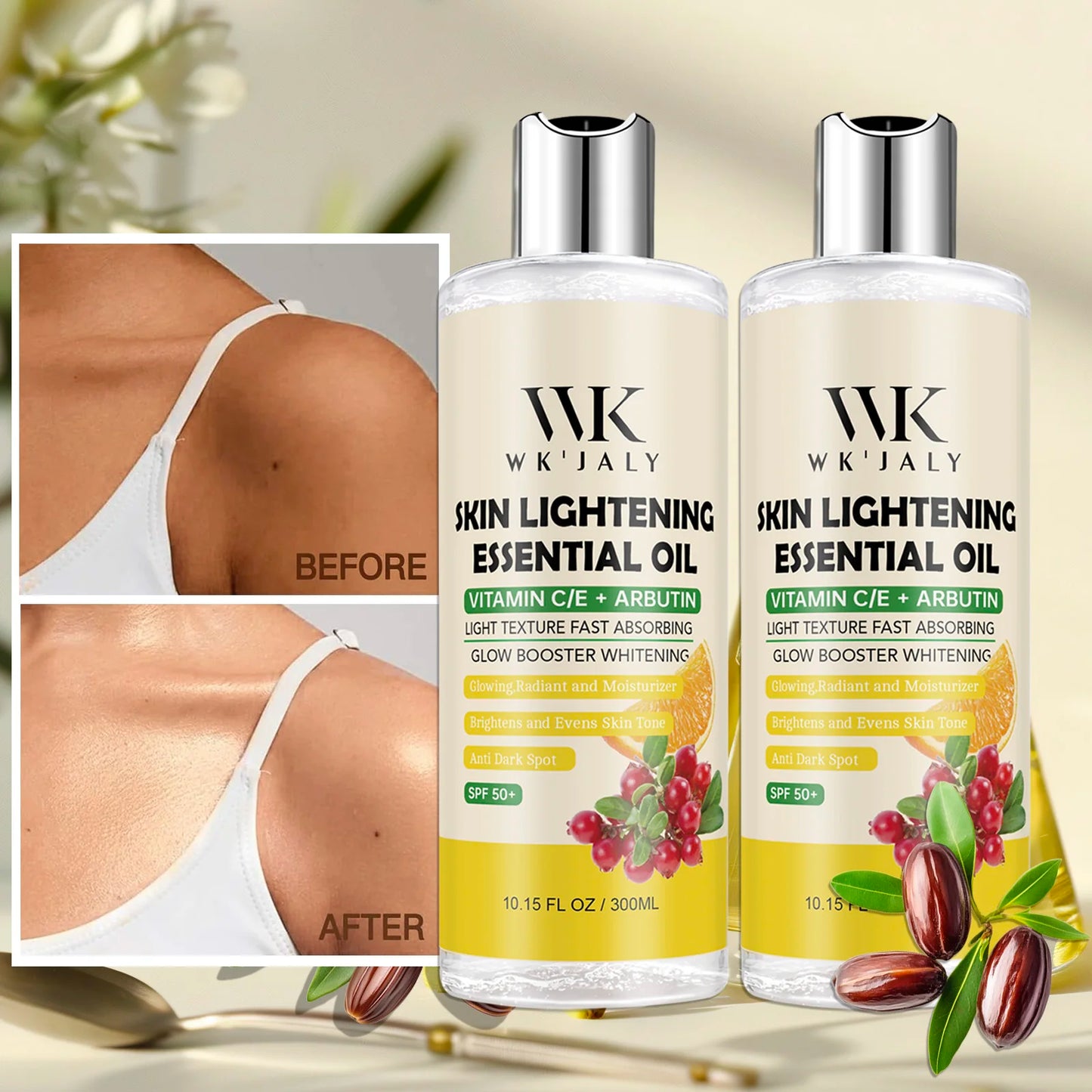 WK JALY Whitening Essential Body Oil Series, Clean Skin, Moisturizing, Nourishing, Remove Acne, Black Spots, for All Skin Types