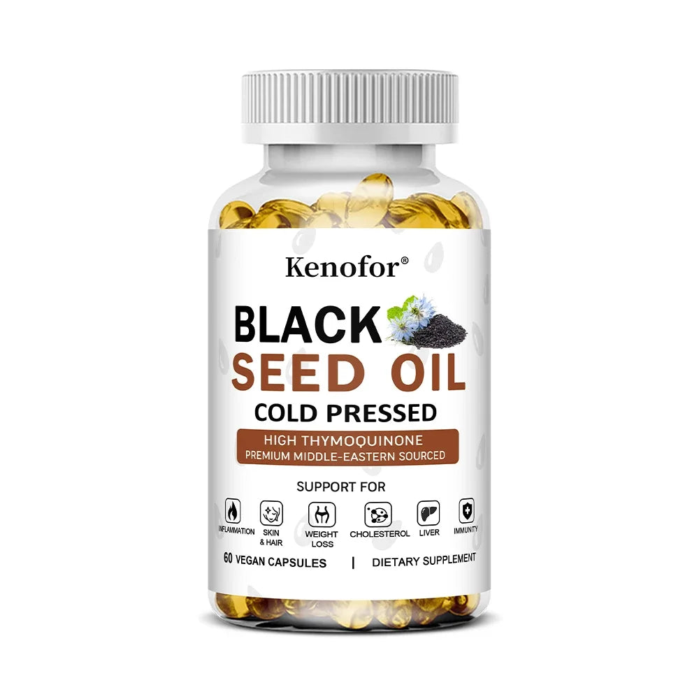 Black Seed Oil - Supports Immune, Joint, Digestive, Hair, Skin Health and Overall Health - Non-GMO, Gluten Free Supplement