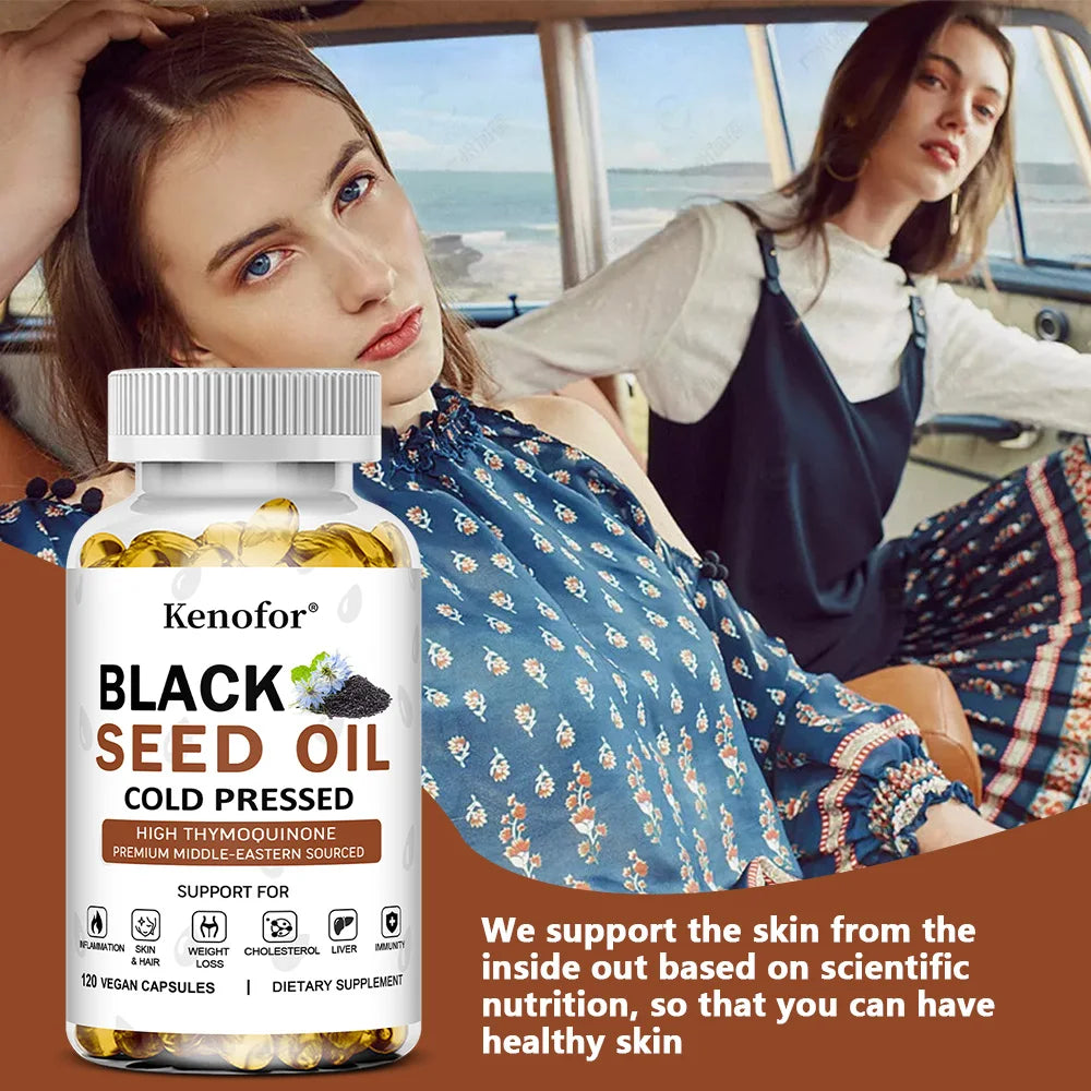 Black Seed Oil - Supports Immune, Joint, Digestive, Hair, Skin Health and Overall Health - Non-GMO, Gluten Free Supplement
