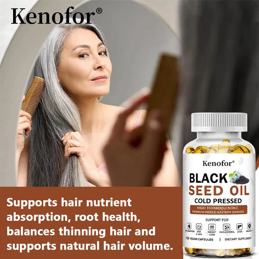 Black Seed Oil - Supports Immune, Joint, Digestive, Hair, Skin Health and Overall Health - Non-GMO, Gluten Free Supplement