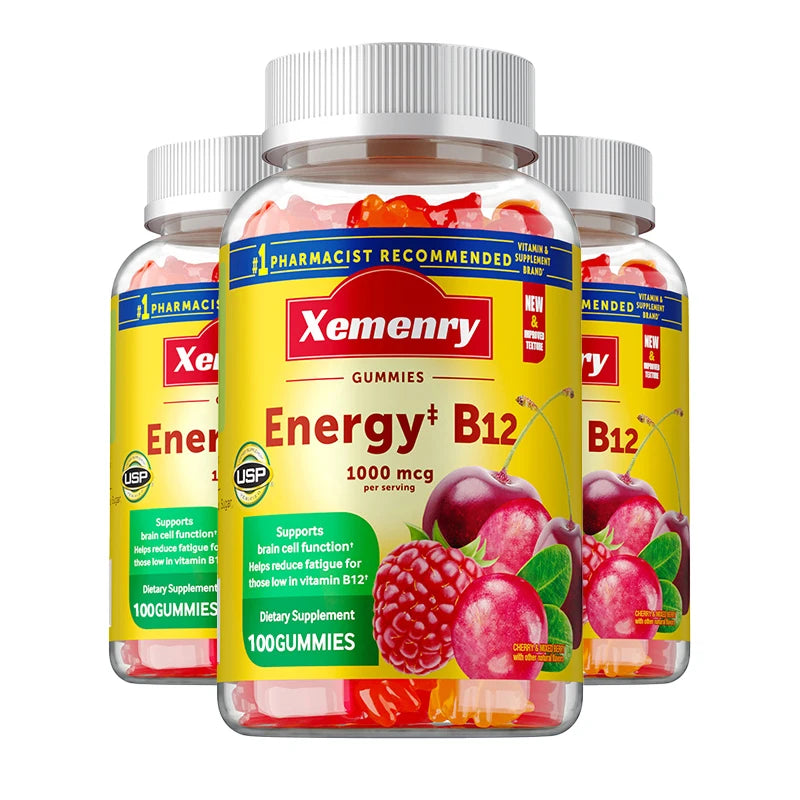 Vitamin B12 Gummies - It Helps Maintain Energy, Boosts Metabolism, and Supports Bones and The Immune System